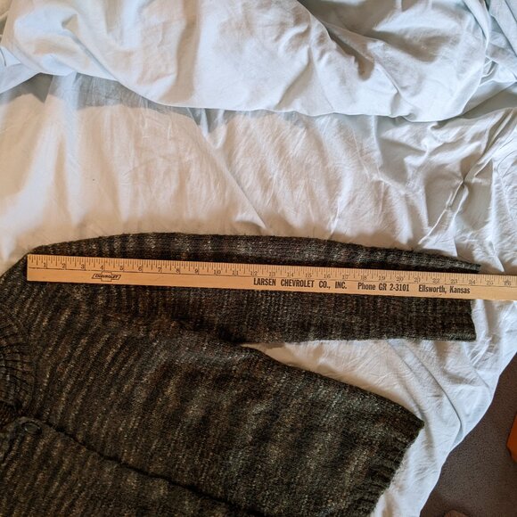 Women's North Crest Green Brown Multi Color Sweater Cardigan One Button Large - Picture 5 of 8